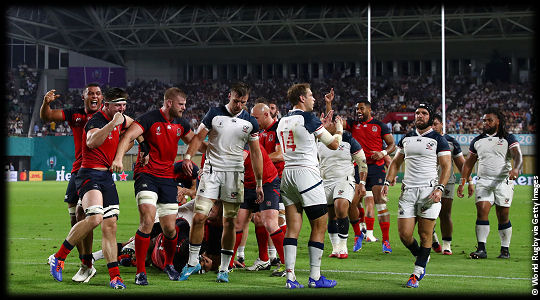 England v USA England celebrations RWC2019